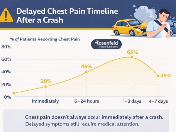 Diagnosing the cause of persistent chest pain after a car accident.